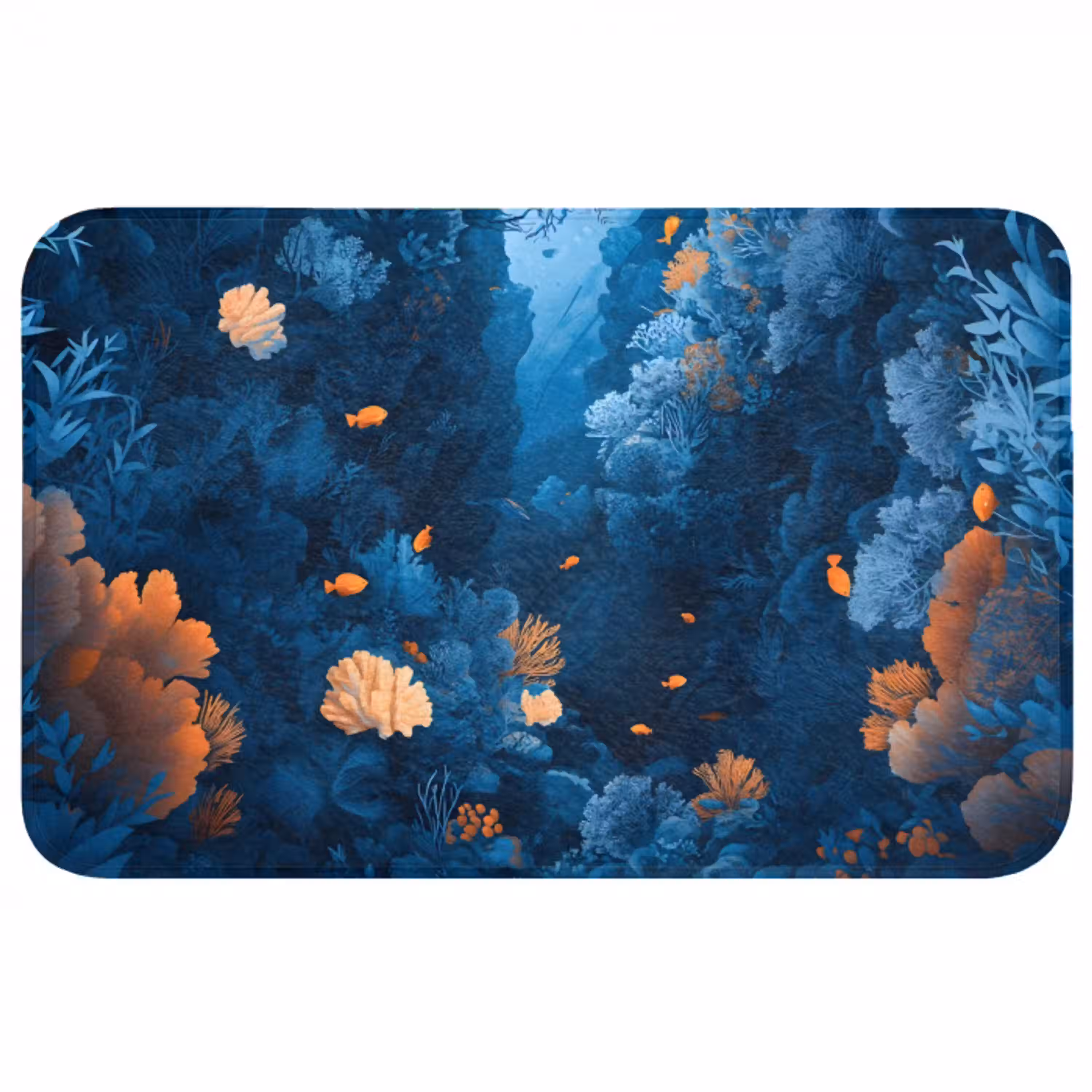 Koraalrif - Vissen - Oceaan - Blauw Badmat middel -3d