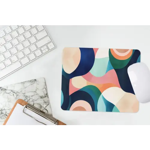 Abstract - Blauw - Roze muismat rubber klein -witbureau