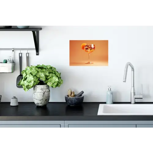 Drank - Oranje - Glitter - Disco Muursticker klein -keuken