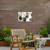 Minimalistisch - Cirkels - Penseelstreken - Beige Tuinposter op houten frame 2 cm dik klein -sfeer3