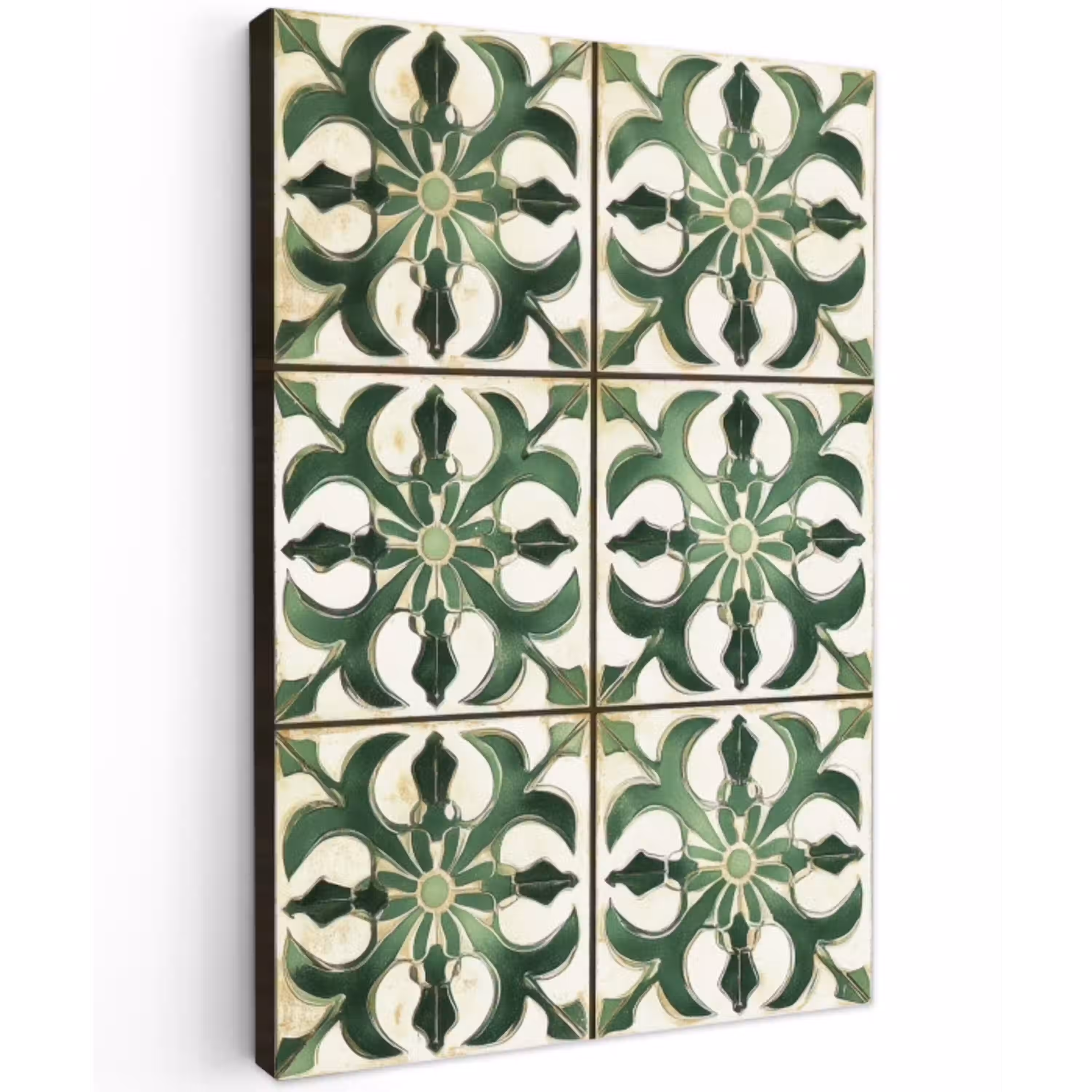 Interieur - Keramiek - Decoratie - Spaans Tuinposter op houten frame 2 cm dik middel -3d