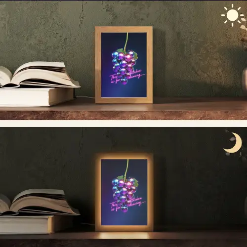 Quote - Neon - Disco - Druiven Light Box met kabel (Tafellamp) klein -sfeer3
