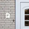 Wit met bloementakjes - Traditioneel Naambord Huisje klein -sfeer1