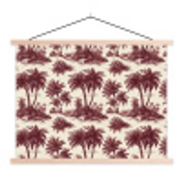 Tropisch - Geometrisch - Bordeauxrood textielposter latten blank klein 122 -3d
