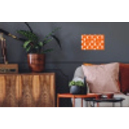 Patroon - Retro - Oranje Muursticker klein 286 -kamerbank