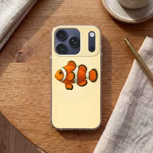 Vis - Oranje - Strepen Telefoonhoesje iPhone 17 Pro klein -sfeer1