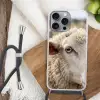 Schaap - Oog - Wit Hoesje iPhone 16 Pro Max met koord klein -sfeer4
