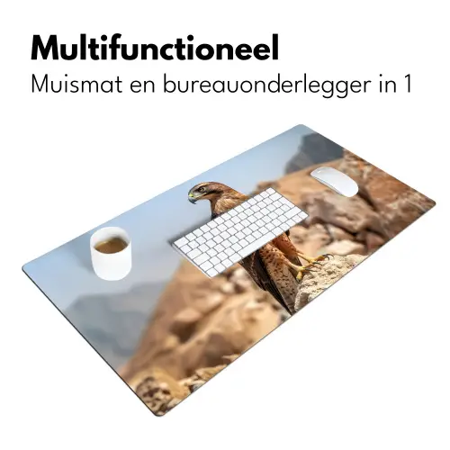 Valk - Vogel - Rots - Macht Muismat XXL klein -sfeer4