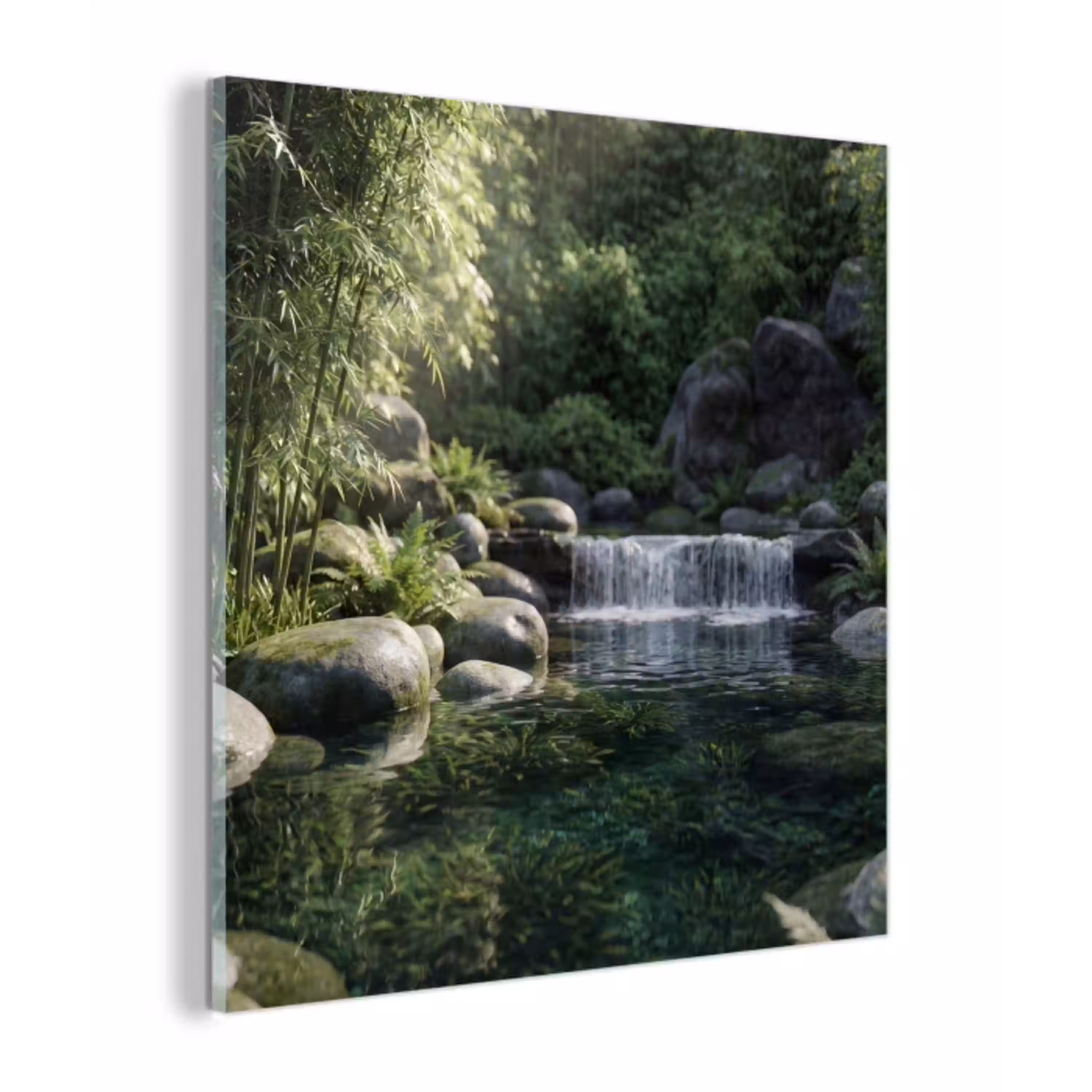 Beek - Waterval - Natuur - Groen plexiglas 5mm klein -z3d