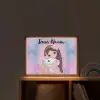 Meisje - Eenhoorn - Glitter Light Box met batterij (Wandlamp kind) middel -sfeer1_kind