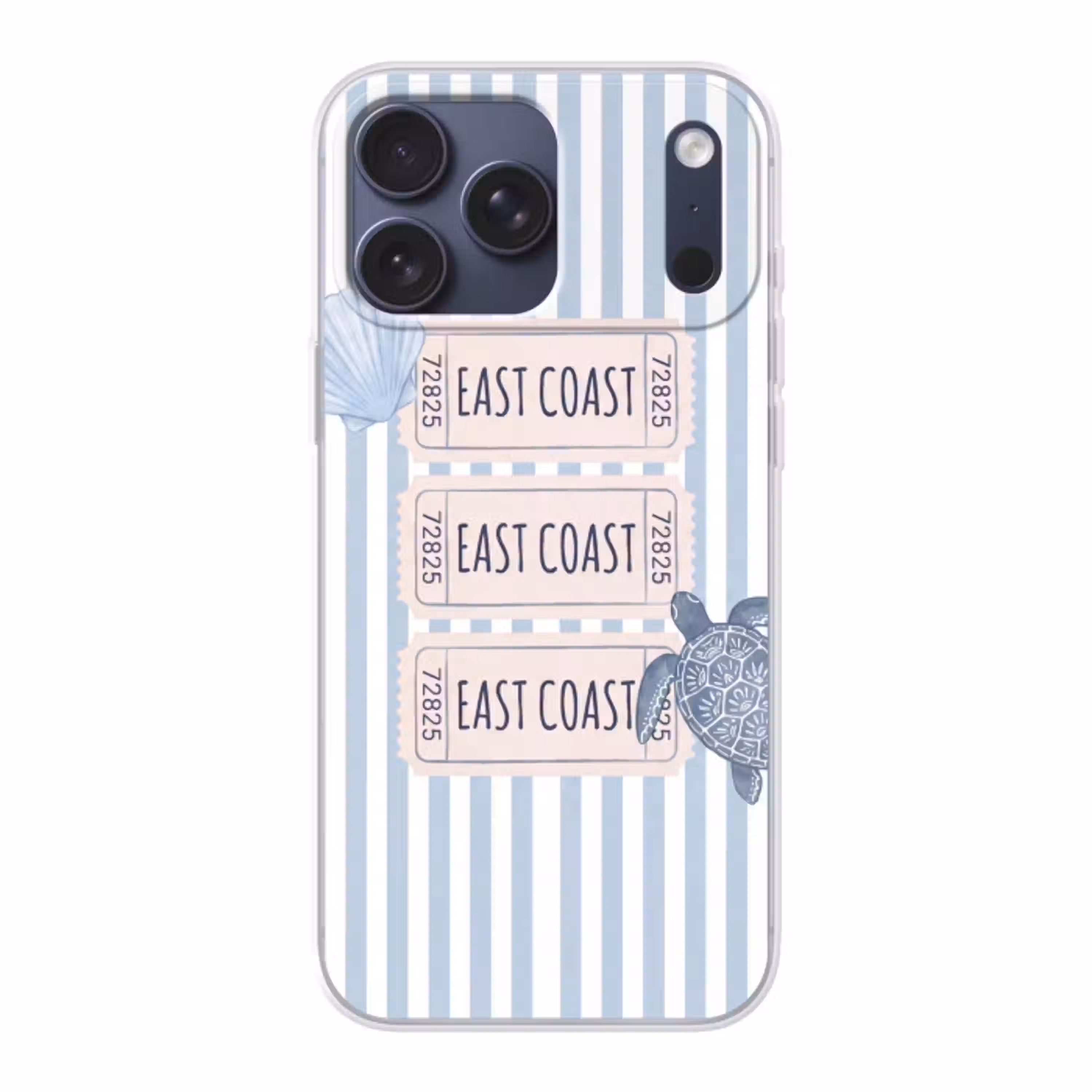 Schelp - Oceaan - Kust - Blauw - Illustratie Telefoonhoesje iPhone 17 Pro Max klein -3d