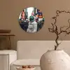 Stad - Mensen - Astronaut - Wit Wandcirkel kunststof plaat 5mm dik klein -sfeer1