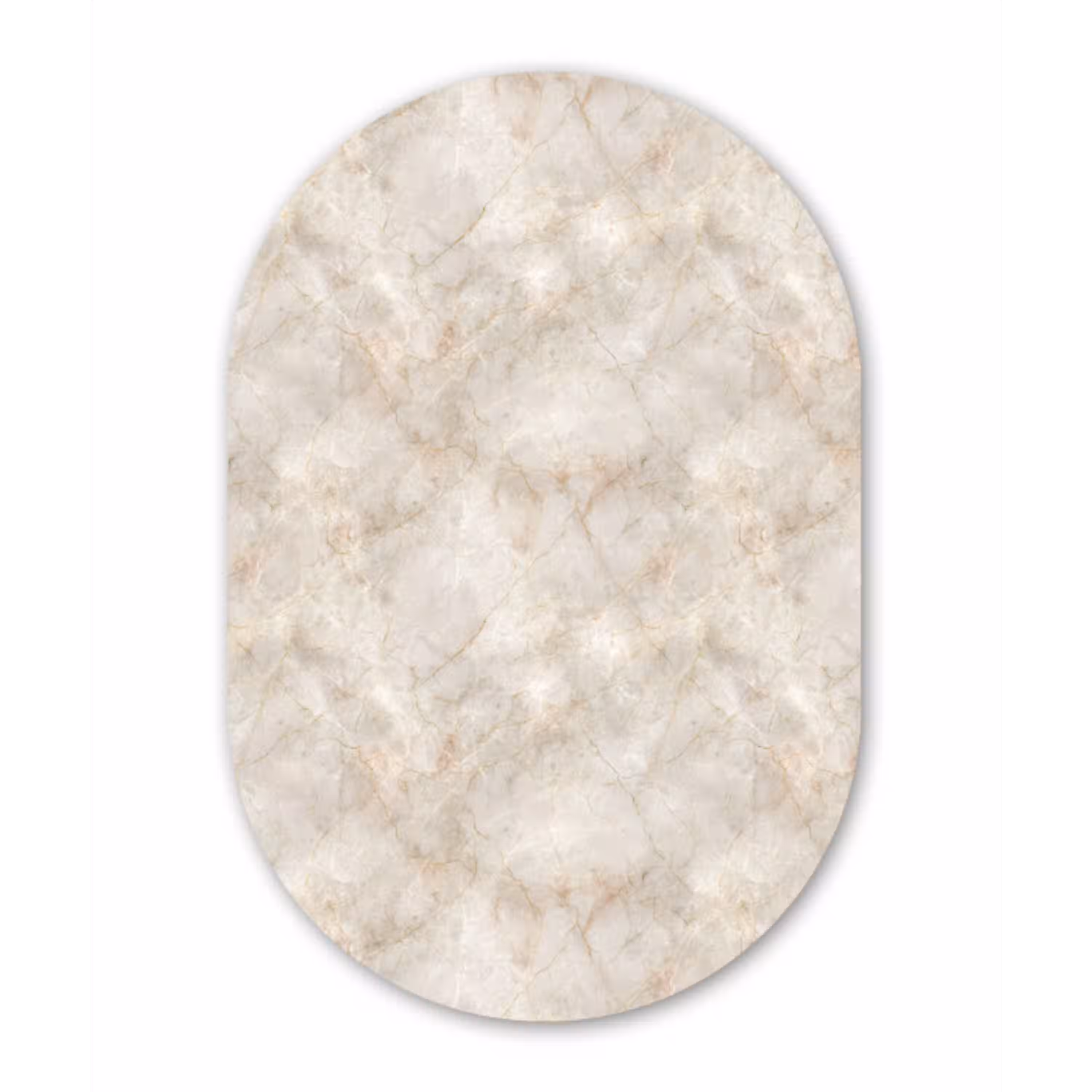 Lichtbeige - Goudbruine Nerven - Marmer Wandcirkel Ovaal Forex klein 630 -3d