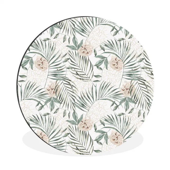Monstera - Palmblad - Jungle - Tropisch Wandcirkel aluminium klein -3d