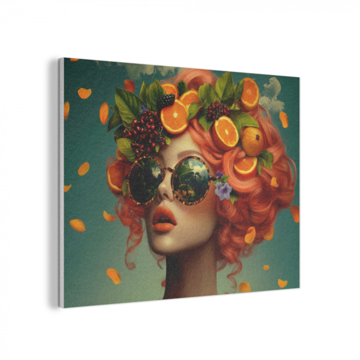 Vrouw - Sinaasappel - Bessen - Oranje PET vilt klein -3d