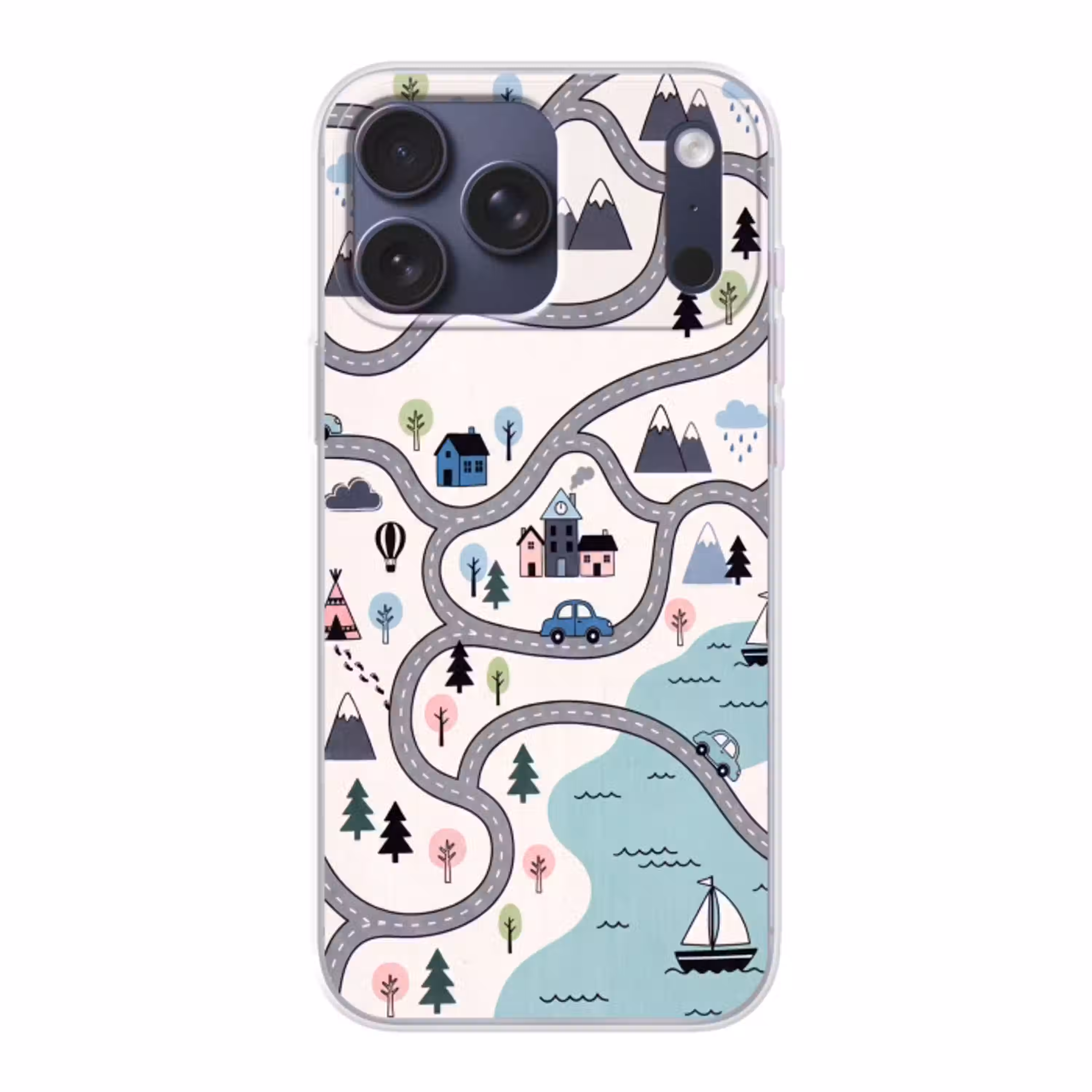 Kaart - Stad - Kindvriendelijk Telefoonhoesje iPhone 17 Pro Max klein -3d