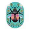 Kever - Bloemmotieven - Turquoise - Bladeren Wandcirkel Ovaal Forex klein -3d