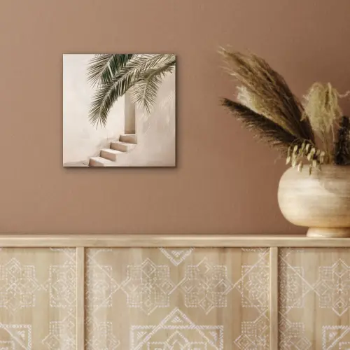 Palmboom - Schaduw - Trap - Beige aluminium wit klein -sfeer4