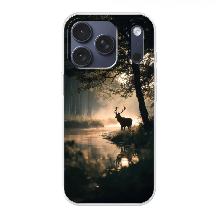 Hert - Bosbeek - Mystiek Telefoonhoesje iPhone 17 Pro klein -3d