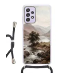 Berglandschap - Meer - Bergen - Vallei - Klassiek Hoesje Samsung Galaxy A52 5G met koord klein -3d