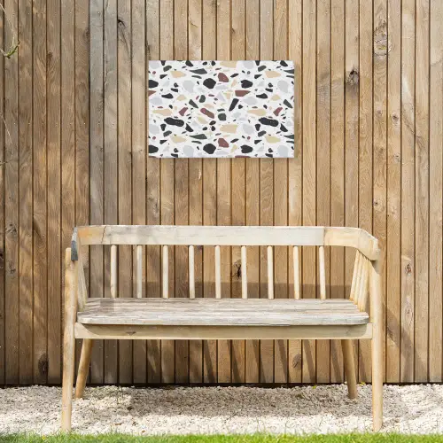 Terrazzo -  Patroon - Kleurrijk - Klei Tuinposter op houten frame 2 cm dik klein 845 -sfeer4