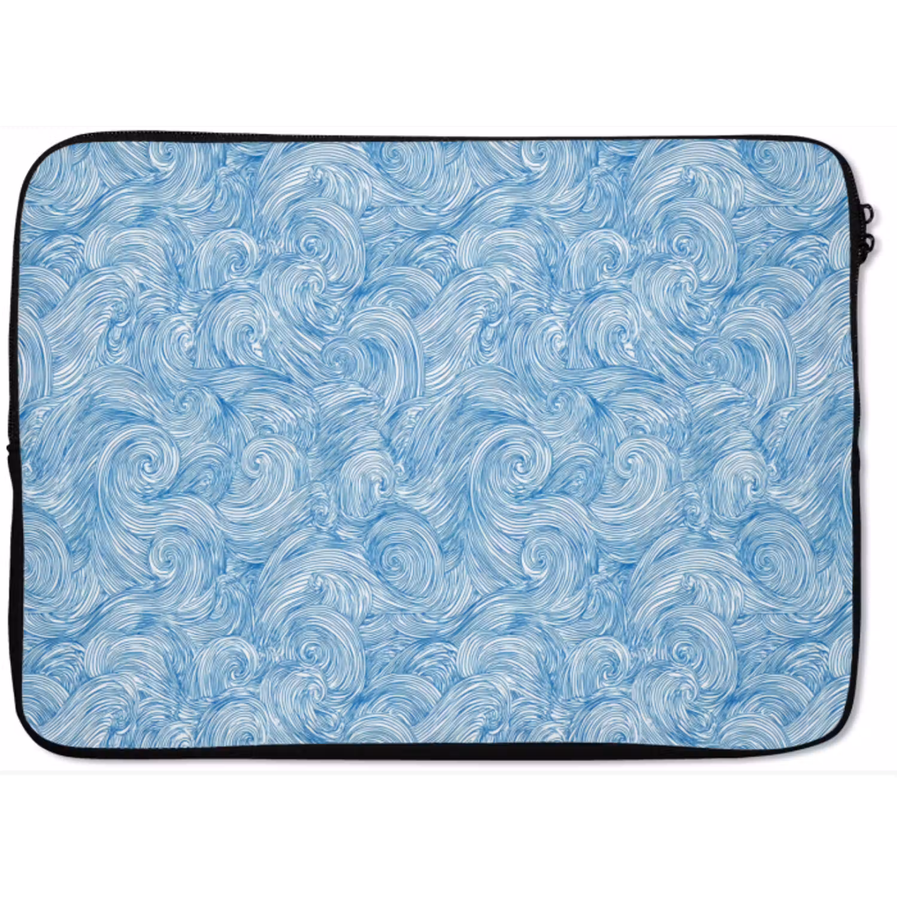 Blauw - Wit - Spiraal - Golven - Lijnen laptophoes neopreen klein 279 -zkaufland3dotto