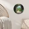Doorkijk - Landschap - Bloemen - Pad - Uitzicht Wandcirkel kunststof plaat 5mm dik klein -sfeer5