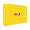 Smile - Roze - Geel canvas 2cm klein -z3d