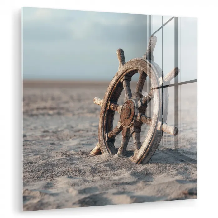 Scheepsstuur - Hout - Bruin - Zand plexiglas 5mm klein -zzzproduct_nieuw