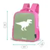 Groen met T-rex dino Kinderrugzak - Roze middel -productfoto_formaten