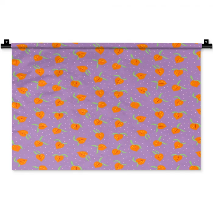 Paars - Oranje - Perzik Wandkleed katoen klein 269 -zz3d