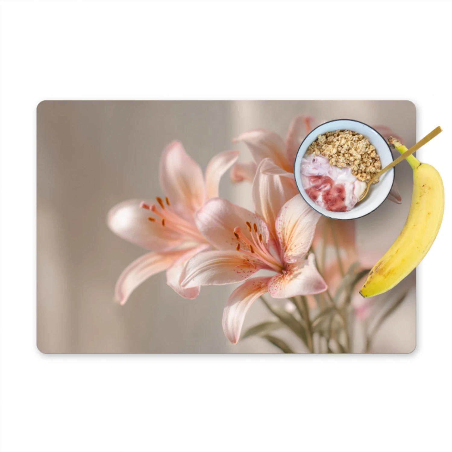Lelies - Meeldraden - Roze - Wazig Placemat vinyl groot -zzzproduct_Kitchenyeah-website