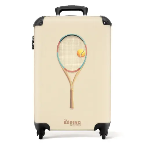Een tennisracket in beige tinten NBS - Handbagage koffer - Kinderen Unisex middel -productfoto_recht