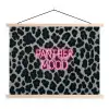 Panterprint - Zwart - Neonletters - Roze textielposter latten blank klein -3d