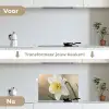 Narcis - Bloem - Minimalistisch keuken achterwand spatscherm klein -voor_na_NL