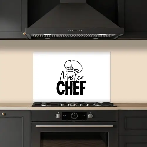 Keuken - Koken - Bakken - Chef - Master Chef - Kok - Tekst keuken achterwand spatscherm klein -sfeer1