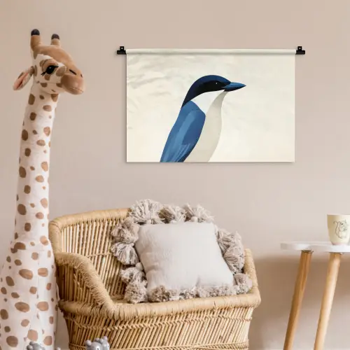 Illustratie - Blauw - Vogel Wandkleed katoen klein -wsfeer5_kind