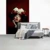 Vrouw - Kersen - Slagroom fotobehang vinyl groot -slaapkamer