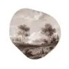 Klassiek - Landschap - Neutraal Wandcirkel Organisch Aluminium middel -3d
