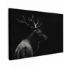 Hert - Zwart - Portret - Gewei - Dieren canvas 2cm klein -z3d