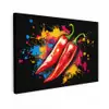 Peper - Graffiti - Verf - Abstract - Modern - Kleurrijk Tuinposter op houten frame 2 cm dik klein -3d