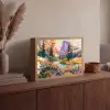 Rivier - Vallei vol bloemen - Levendig Light Box met batterij (Wandlamp) middel -sfeer2