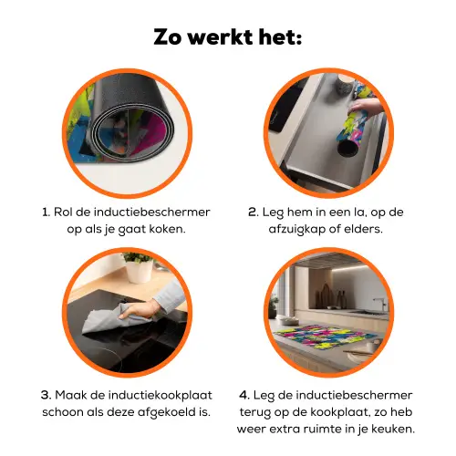 Bliksemschichten - Patroon - Marmer - Kleuren Inductie beschermer vinyl 3mm klein -zzzzzzz-td-werking
