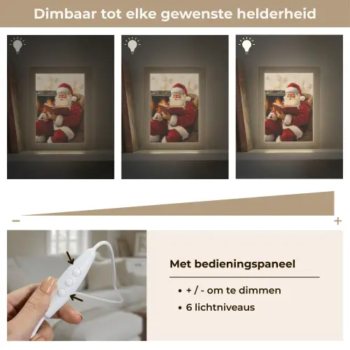 Kerst - Kerstman - Winter - Open Haard Light Box met kabel (Tafellamp) klein -USP_dimbaarNL