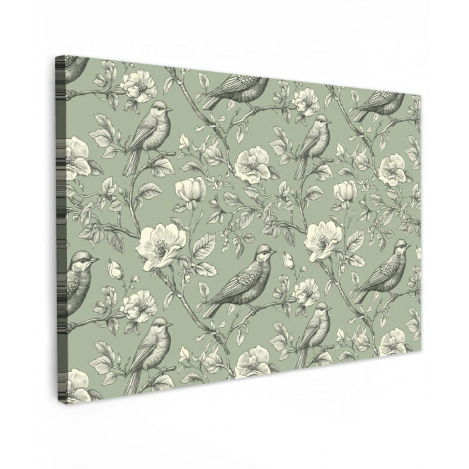 Klassiek - Botanisch - Groen Tuinposter op houten frame 2 cm dik klein 845 -3d