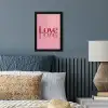 Love - Roze - Spiegeling fotolijst zwart zonder passe partout klein -sfeer3