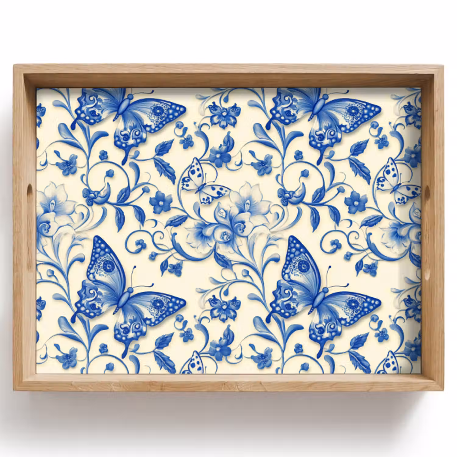 Dienblad - Vlinders - Bloemen - Blauw - Botanisch