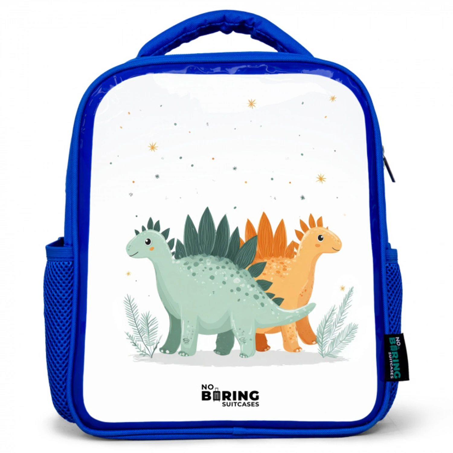 Dinos - Dieren - Sterren Kinderrugzak - Blauw middel -3d