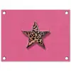 Ster - Luipaard - Print - Roze tuinposter los doek klein -3d