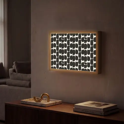Modern - Patroon - Zwart Light Box met batterij (Wandlamp) middel 907 -sfeer1